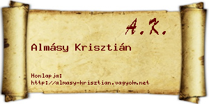 Almásy Krisztián névjegykártya