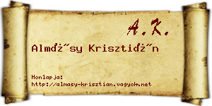 Almásy Krisztián névjegykártya